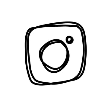 instagram like app icon doodle style logo. Social media icon on white background vector