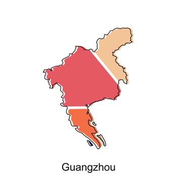 High detailed vector map of Guangzhou modern outline, Logo Vector Design. Abstract, designs concept, logo, logotype element for template.