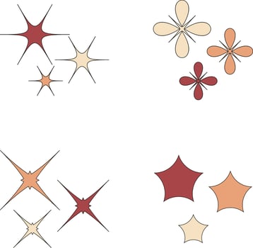 Retro Shiny Star. retro futuristic graphic ornaments for decoration.Vector  Pro vector