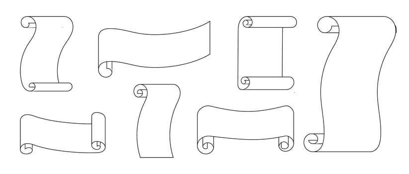 scroll paper sheet old perchament banner vector