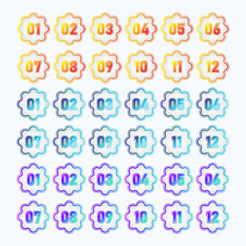 Gradient Color Badge Design Bullet Point vector