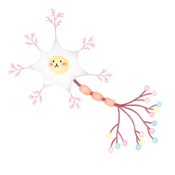 Cute cartoon pastel doodle hand draw anatomy synapse png