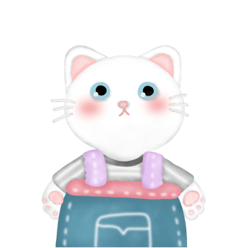 Hand drawing cute cat on transparent background png