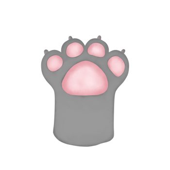 Cute chubby cat cartoon character paw png