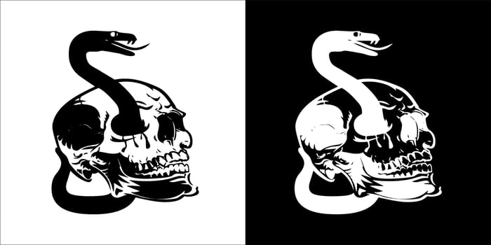 Illustration, vector graphic of snake icon, Black and white color on transparent background