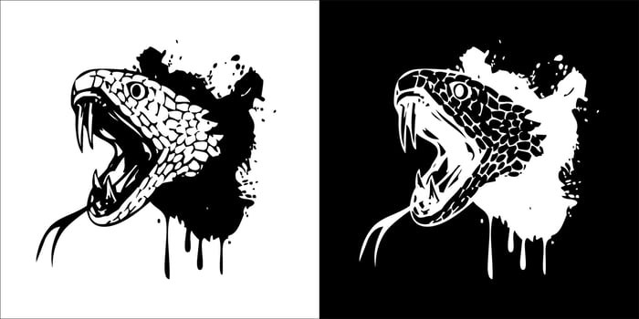 Illustration, vector graphic of snake icon, Black and white color on transparent background