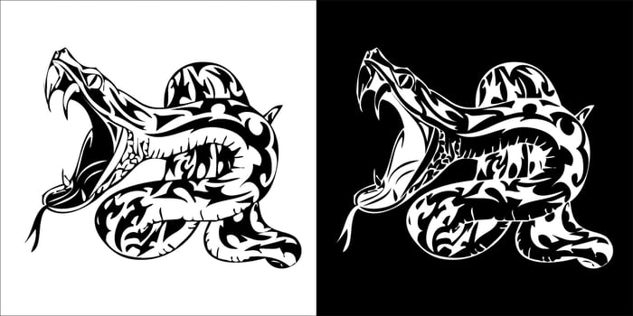 Illustration, vector graphic of snake icon, Black and white color on transparent background