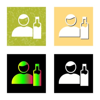 Unique Man And Drink Vector Icon