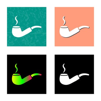 Unique Lit Smoking Pipe Vector Icon
