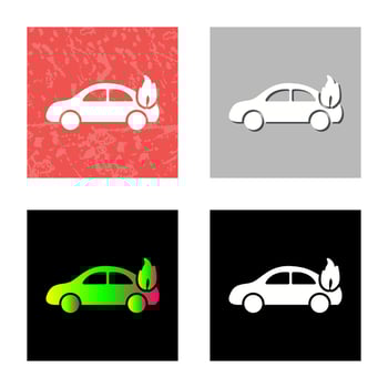 Unique Car on Fire Vector Icon