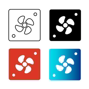 Abstract Computer Fan Silhouette Illustration vector