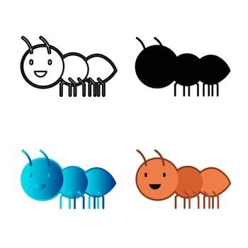 Abstract Flat Ant Animal Silhouette Illustration vector