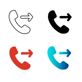 Abstract Outgoing Call Silhouette Illustration vector