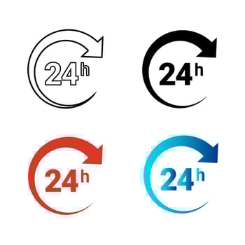 Abstract Round 24H Silhouette Illustration vector