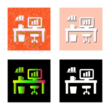 Office Desk Vector Icon