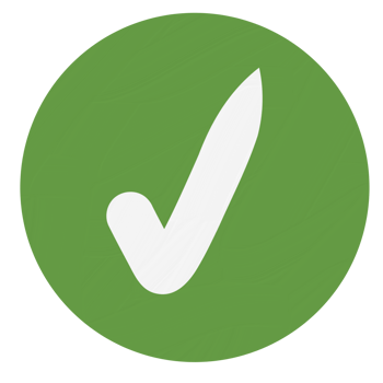 Check mark in a green circle isolated on transparent background for usage as an illustration, signs and symbol concept png