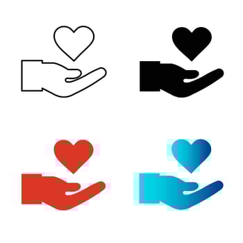 Abstract Charity Donation Hand Silhouette Illustration vector