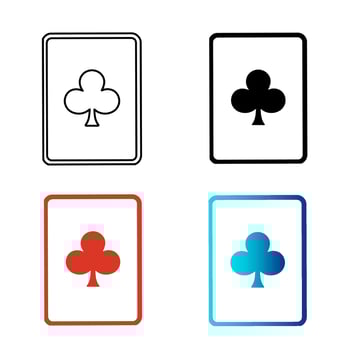 Abstract Club Playing Card Silhouette Illustration vector