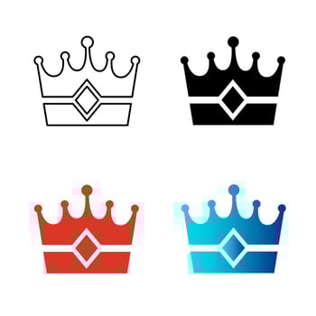 Abstract Crown With Jewels Silhouette Illustration vector