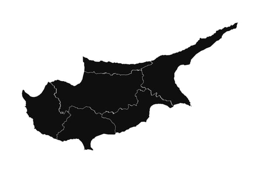 Abstract Cyprus Silhouette Detailed Map vector