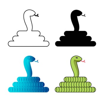 Abstract Flat Snake Animal Silhouette Illustration vector