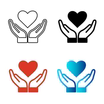 Abstract Heart Care Silhouette Illustration vector