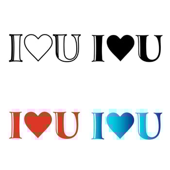 Abstract I Love You Silhouette Illustration vector