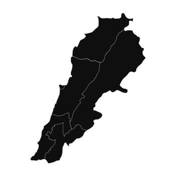 Abstract Lebanon Silhouette Detailed Map vector