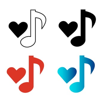 Abstract Love Song Silhouette Illustration vector