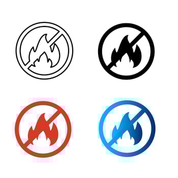 Abstract No Fire Silhouette Illustration vector