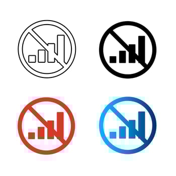 Abstract No Network Signal Silhouette Illustration vector