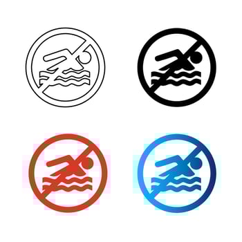 Abstract No Swimming Silhouette Illustration vector