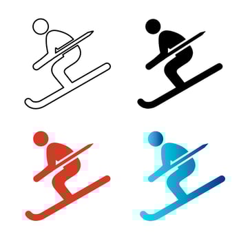 Abstract Skiing Silhouette Illustration vector