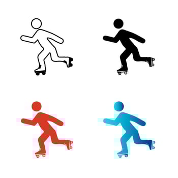 Abstract Skating Silhouette Illustration vector