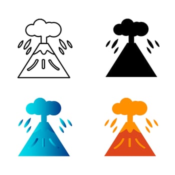 Abstract Volcano Silhouette Illustration vector