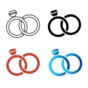Abstract Wedding Rings Silhouette Illustration vector