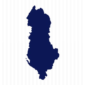 Flat Simple Albania Vector Map