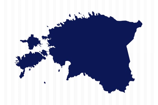 Flat Simple Estonia Vector Map