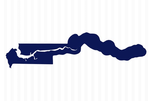 Flat Simple Gambia Vector Map