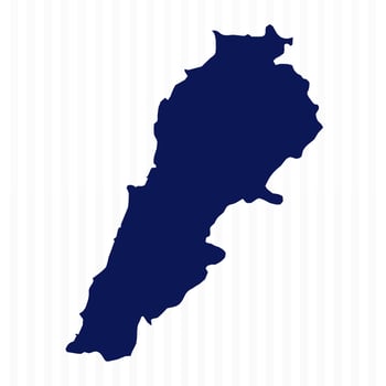 Flat Simple Lebanon Vector Map