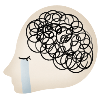 The concept of mental health or disease. Illness, phobia, disability, or psychiatric issue. png