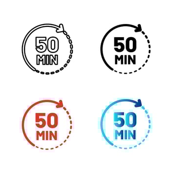 Abstract 50 Minutes Silhouette Illustration vector