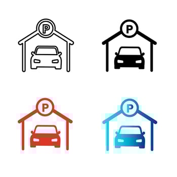 Abstract Car Parking Silhouette Illustration vector