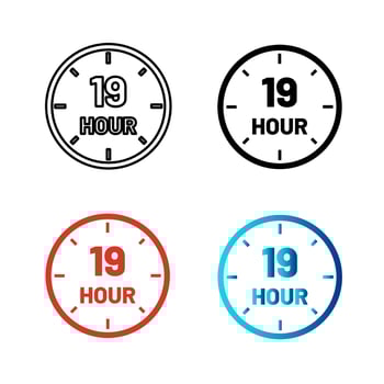 Abstract 19 Hour Silhouette Illustration vector