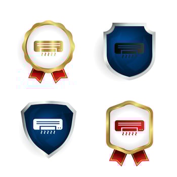 Abstract Air Conditioner Badge and Label Collection vector