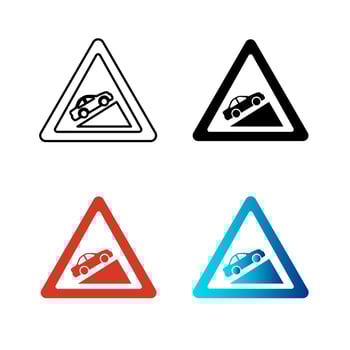 Abstract Hill Road Silhouette Illustration vector