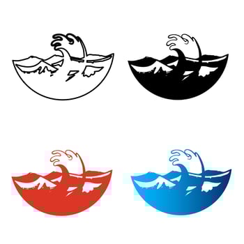 Abstract Ocean Silhouette Illustration vector
