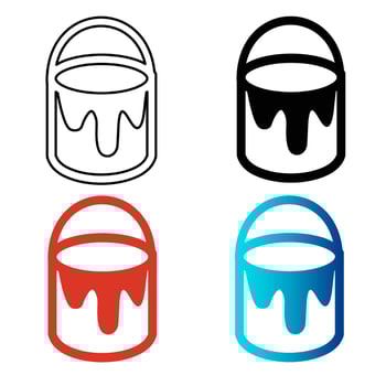 Abstract Painting Bucket Silhouette Illustration vector