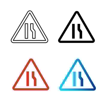 Abstract Right Lane Ends Silhouette Illustration vector