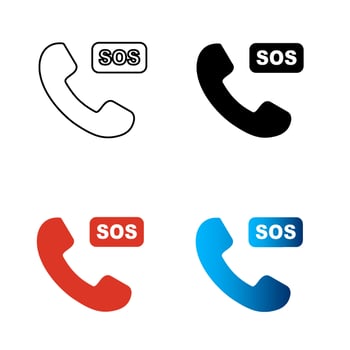 Abstract SOS Silhouette Illustration vector